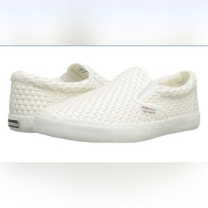 SUPERGA Slip-On Woven Sneakers 2311 Waved White SIZE 9 / 40 NEAR NEW 🌸